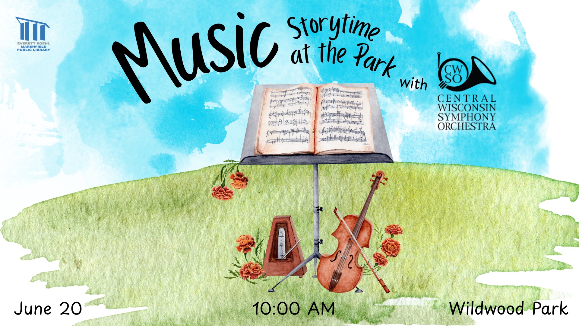 Music Storytime at the Park banner